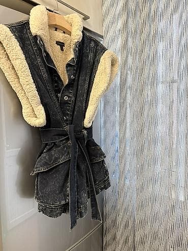 Qız uşaqları üçün dəriyə bənzər yuyulmuş qara denim