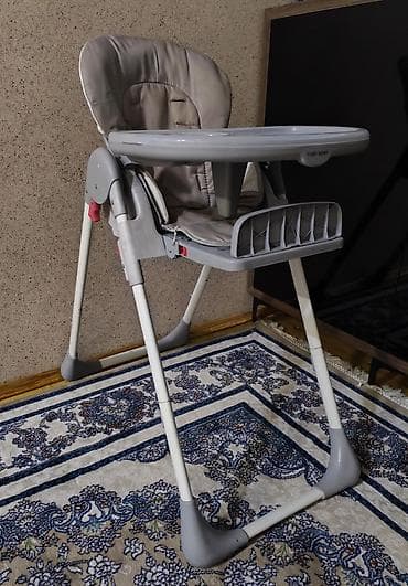 Uşaq yemək stulu – Baby Home - Rəng: boz/açıq boz - Geniş, çıxarıla