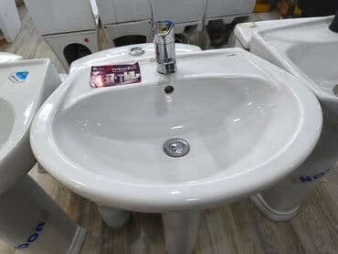 Quru inşaat materialları: Ayaqüstü hamam lavabosu (postamentli) - Material: yüksək keyfiyyətli — 2