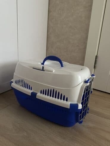 pişik evləri: Heyvan daşıma çantası/konteyneri - Rəng: ağ-göy - Material: möhkəm — 2