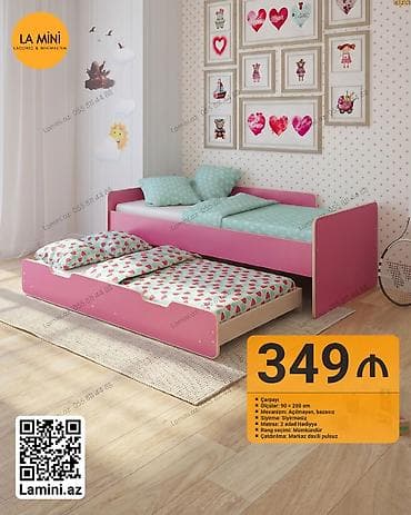 Uşaq otağı üçün iki mərtəbəli çarpayı (çekmece tipli alt yataqla) - — 1