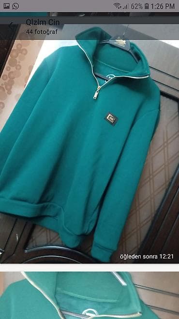 Digər kişi geyimləri: Svitşot, 2XL, rəng - Yaşıl — 1