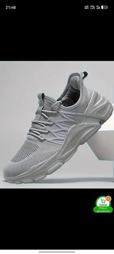 ayaggabı: Unisex idman ayaqqabısı – boz rəng - Nəfəsalan toxuma üstlük: mesh — 2