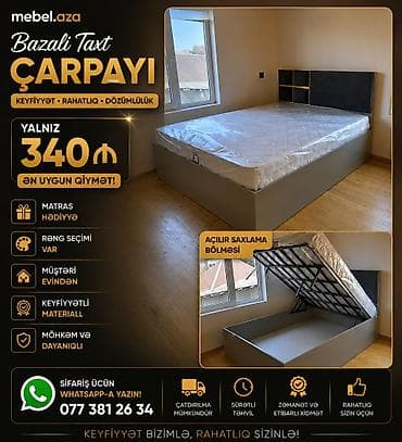 Yeni, İkinəfərlik çarpayı, Bazalı, Matras ilə, Siyirməsiz, Azərbaycan