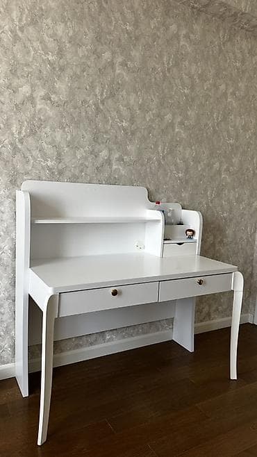 mini stol: Düz masa, Stulsuz, Polkalı, Siyirməli, MDF — 2