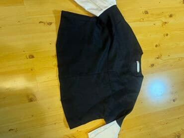 şalvar cins: Qadın bluzu – qara korpus, ağ kontrastlı qollar - Dizayn: İkirəngli — 2