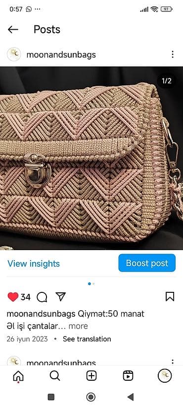 yeke canta: "Əl işi göz nuru kolleksiyamdan"çantalar satıram 45-50 m ancaq votsaba — 6
