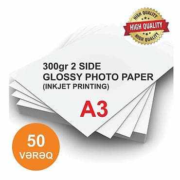 3 d aboylar: A3 2 tərəfli glossy ağ foto kağız (300gr)ㅤㅤ Epson, HP, Canon — 1