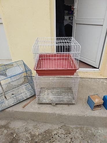 Quş qəfəsləri dəsti - Material: möhkəm metal tor və plastik altlıq -