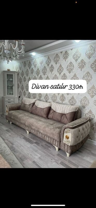 Divan, İşlənmiş, Açılan, Bazalı, Vеlur parça, Çatdırılma yoxdur