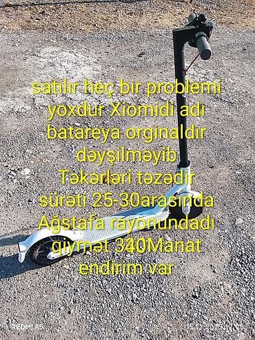 Elektrik skuter – Xiaomi - Rəng: ağ gövdə, qara sükan - Batareya
