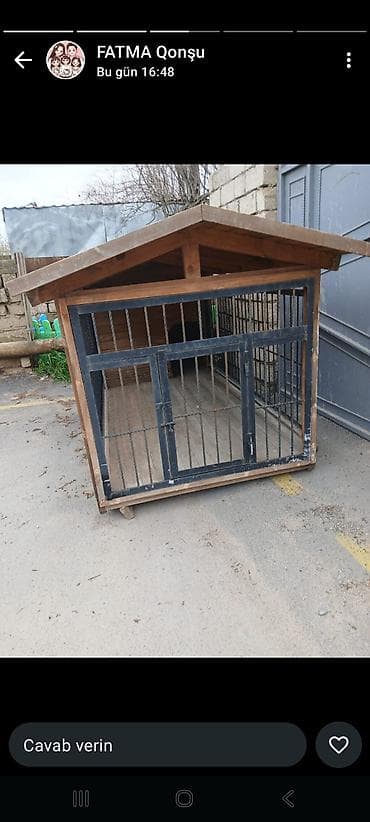 itlər alabay: Böyük ölçülü it evi və volyer - Material: ağac karkas və taxta — 2