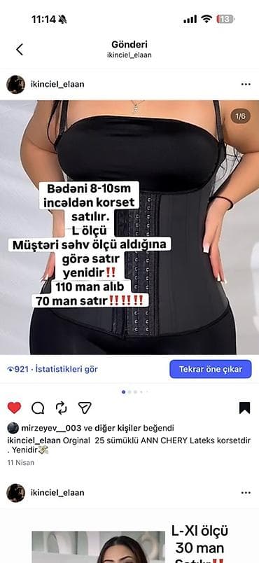 Məhsul: ANN CHERY lateks korset - Model: 25 sümükli (çubuqlu)