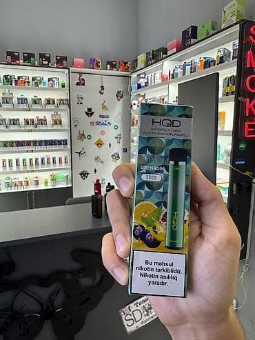 mosmo qelyan: Müxtəlif növ brendlərin satışı mövcuddur. HQD, Vozol, Elfbar — 8