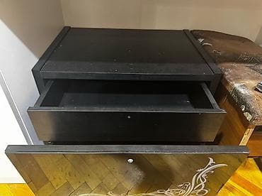 Tumbalar: Qara şüşə önlü tək çekmeceli tumbə İki ed var - Material: MDF/karkas — 5