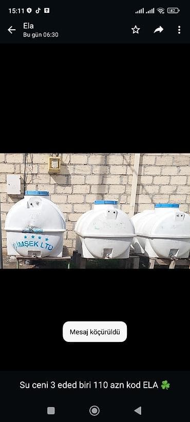 Su ceni 3 eded biri 110 azn kod ELA ☘️