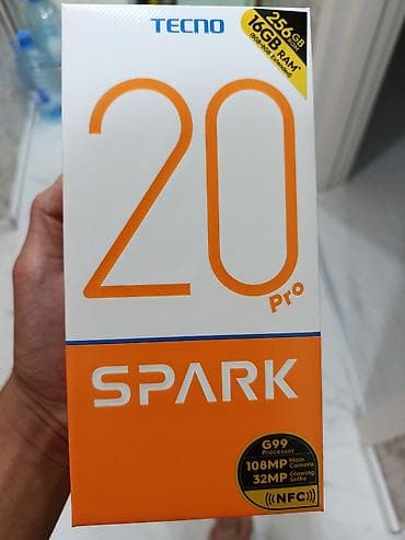 kredit telefon satisi: Tecno Spark 20 Pro, 256 GB, rəng - Mavi, Sənədlərlə — 1