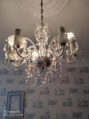 Çılçıraq, 6 lampa, Şüşə