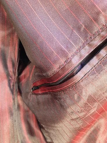 dəri pencək: Kişi kostyum gödəkçəsi – incə zolaqlı, tünd qəhvəyi/şokolad rəngi - — 8