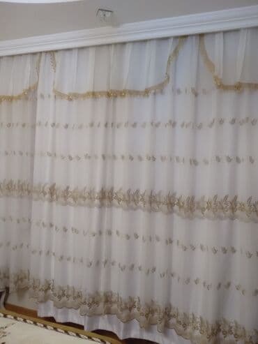 jalus pərdə: İşlənmiş, Pərdə, rəng - Bej, Pulsuz çatdırılma — 1