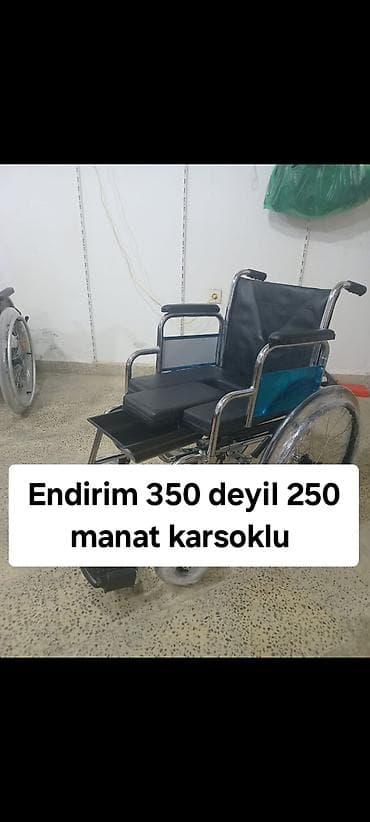 Karsoklu əlil arabası - Mexaniki təkərli kreslo - Xrom örtüklü möhkəm