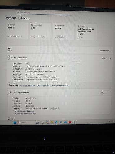Noutbuk Lenovo Legion R7000P (2024-2025 modeli) seriyasına aid güclü
