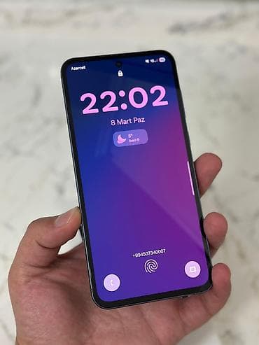 fly 3 sim: Samsung Galaxy A55, 128 GB, rəng - Göy, Barmaq izi — 1