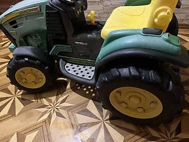 Uşaq üçün elektrik maşınları: Uşaq üçün elektrikli traktor – John Deere dizaynlı, qoşqulu model — 4