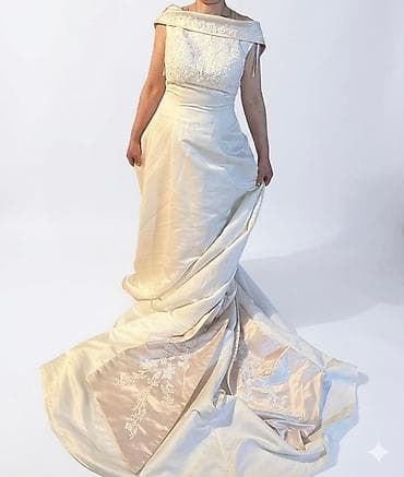 Свадебные платья и аксессуары: Zərif gəlinlik libası - Rəng: fildişi (ivory) tonu, arxada açıq — 2