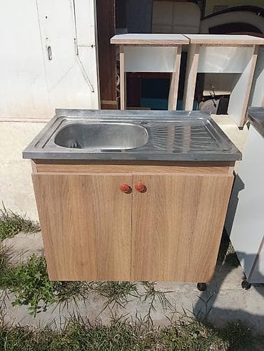 kuxna dolabı: Mətbəx üçün lavabo dolabı - Üst hissə: paslanmayan poladdan tək gözlü — 2