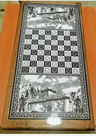 saski: Nərd taxta Köhnə Bakı və YeniBakı rəsmli 🔱Nərdlər 🪵 🔹️Laklı🖌 — 9