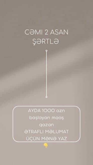 fehle is elanlari 2024: Salam👋🏻Onlayn (evdən) çalışa biləcək xanımlar axtarılır. Satış işi — 1