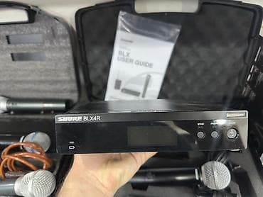 ses mixeri: Shure BLX4R simsiz mikrofon sistemi Məhsulun tərkibi: - Shure BLX4R — 4