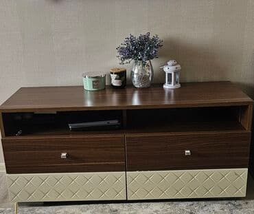 тв стенд: Б/у, Прямой ТВ стенд, С полками — 1