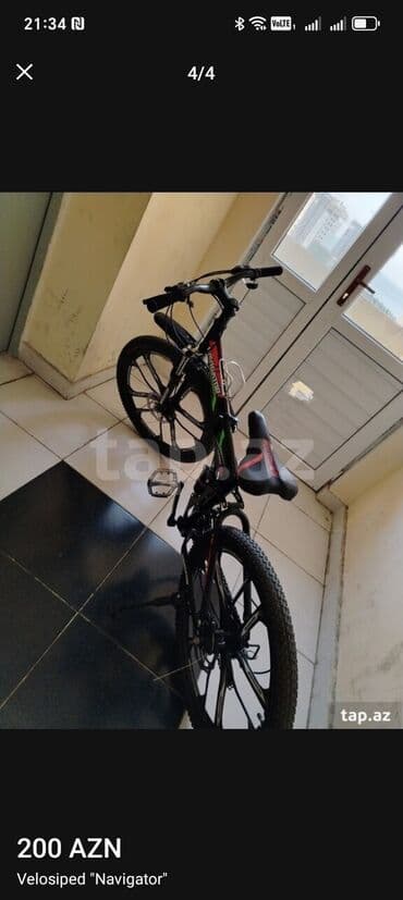 sumqayit velosiped satisi: Navigator velosipedi - Rəng: qara, yaşıl və narıncı detal və loqo — 3