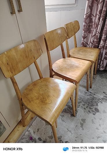 Masalar və oturacaqlar: Qonaq otağı üçün, İşlənmiş, Qatlanmayan, Stul — 3