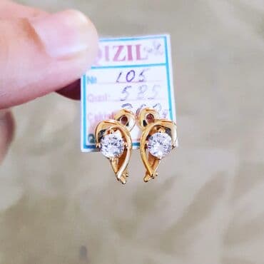 qaş sabitləyici: Sırğa, Sarı qızıl, 585 Əyar, 361 g — 4