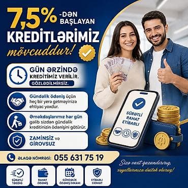 7,5%-dən başlayan nağd kredit xidməti - Gün ərzində kredit verilməsi