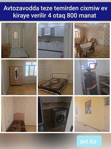 ən ucuz günlük kirayə evlər: Avtozavodda teze temirden cixmiw ev kiraye verilir 4 otaq — 5