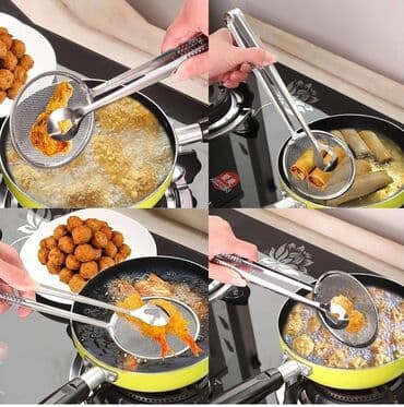 Süzgec ve maşa ikisi bir arada