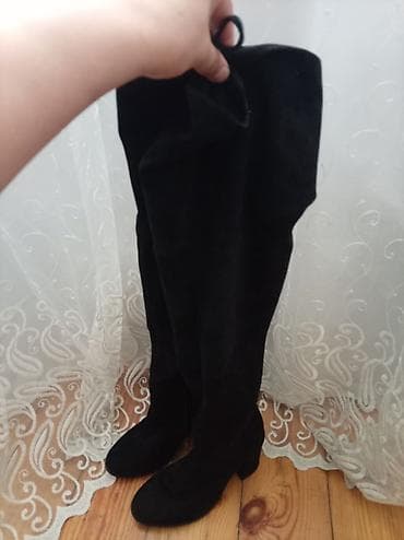 karandaş ətək: Qadın dizüstü çəkmə – qara rəng - Model: dizüstü (over-the-knee) — 2
