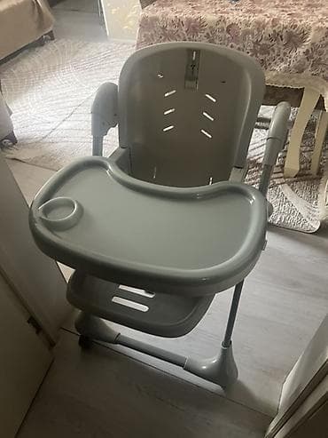 Коляски: Uşaq yemək stulu – boz rəngdə, tənzimlənən və praktik model — 2