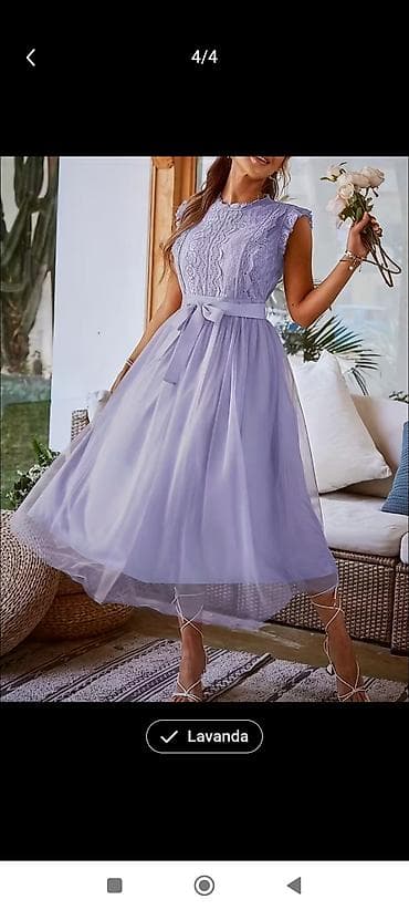 ziyafet donu s: Məhsul: Bənövşəyi rəngli zərif uzun don - Model: Uzun (maksi) ölçüdə — 5
