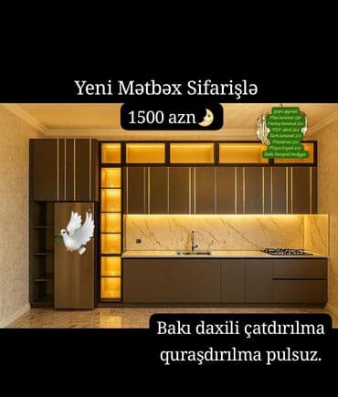 metbex ucun stol stullar: Mətbəx mebeli yeni dəst — 1