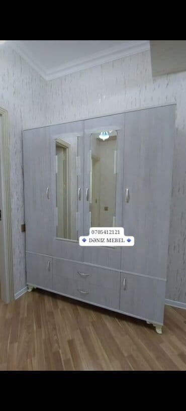 paltar asılqanı taxta: Yeni, 4 qapılı Düz dolab, Dolab-asılqan — 11