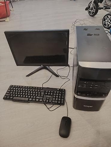 Masaüstü kompüter komplekti – sistem blok + monitor + klaviatura +