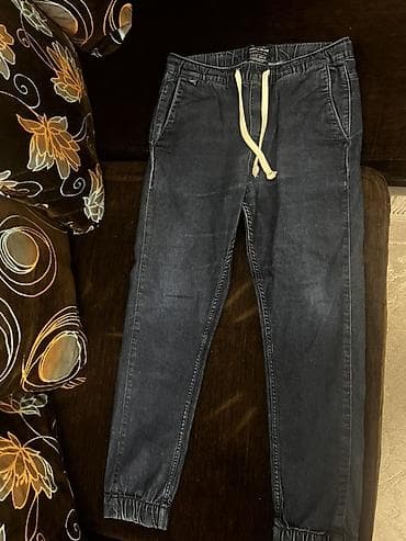 Брюки: Pull&Bear kişi şalvarı - Model: jogger/denim qarışığı, elastik — 1