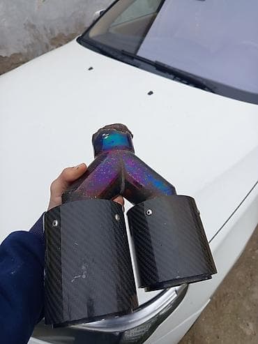 bmw m3 e92: Karbon örtüklü ikili egzoz ucu (Y-tip) - Material: paslanmaz polad — 4
