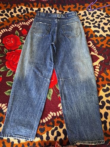 Джинсы и брюки: Geniş kəsimli klassik cins şalvar -Ölçü: 31 - Material: qalın denim - — 2