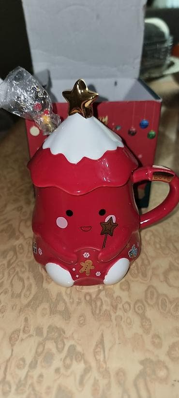 Fincanlar, rəng - Qırmızı, Keramika, 1 əd, 300 ml